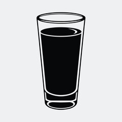 Silhouette shot glass drinkware black design beverage isolated vector illustration