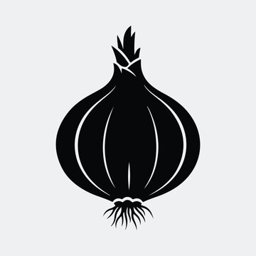 Silhouette shallot vegetable fresh organic single ingredient vector illustration
