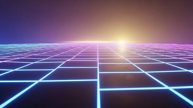 Enter the vibrant synthwave grid for a retro futuristic journey, perfect for gaming, tech, or creative concepts with a nostalgic, vibrant feel - Powered by Adobe