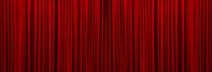 Theatrical red velvet curtain backdrop