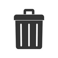 Trash can icon isolated on transparent background