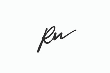Hand Drawn Signature Style RN Initial Logo – Minimalist Black Script, Perfect for Personal Branding, Business Cards, and Social Media Use