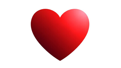 Red heart symbol with gradient shading on black background love shape