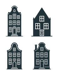 Fototapeta premium vector set illustration of netherlands house (artwork 1)