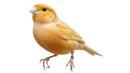 Yellow canary bird isolated on white background a small pet bird for companionship