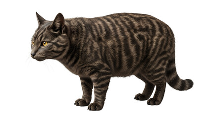 Striking tabby cat illustration detailed vector artwork of a feline isolated on a clean white background