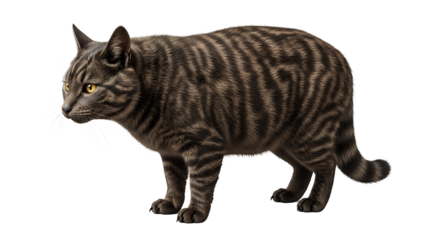 Striking tabby cat illustration detailed vector artwork of a feline isolated on a clean white background