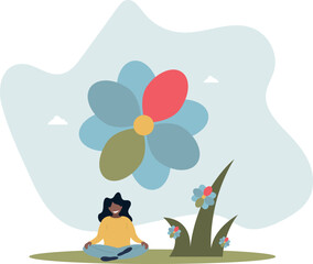 Mental health, psychotherapy and selfcare concept.character take care of mentality, learn self accepting.life and employment of people.