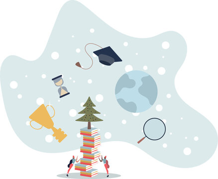 School, university and college graduation. Personal growth degree and development using book research.life and employment of people. - Powered by Adobe