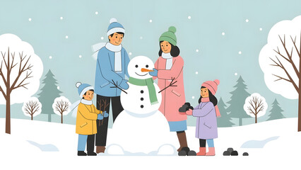 Family Snowman Fun