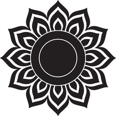 Decorative Flower Motif Emblem for T-Shirt and Logo Design