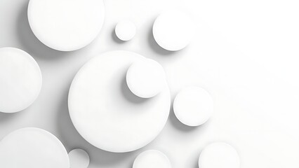 Minimalist all white modern background with dynamic circular shapes for clean design and creative projects, perfect for a modern and professional aesthetic