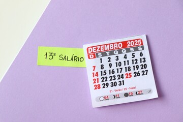 13º salário Brasileiro concept (Brazilian 13th salary). Brazilian CLT. 