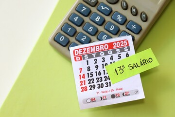 13º salário Brasileiro concept (Brazilian 13th salary). Brazilian CLT. 