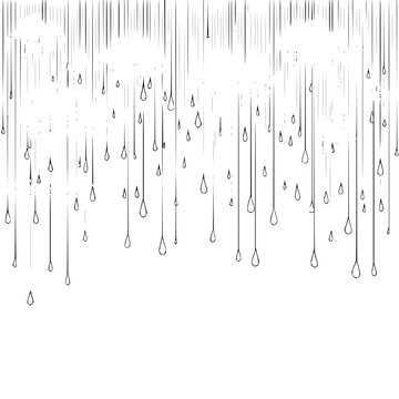Abstract black and white rain drops falling background vector illustration weather nature design element art drawing