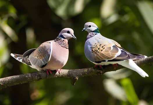 Two Turtle Doves in a tree