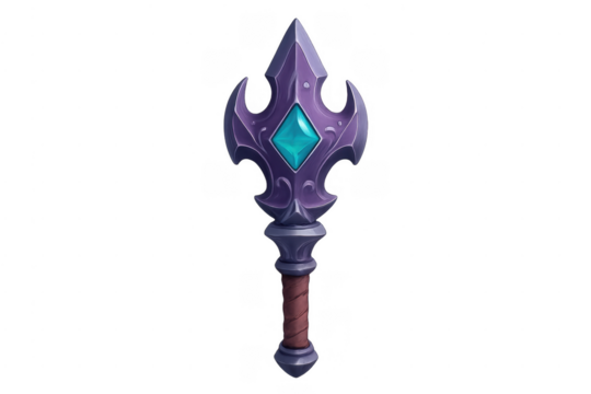 Magic fantasy staff with glowing gem icon