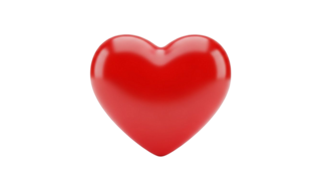 Shiny Red Heart Shape on Black Background Isolated Object love symbol