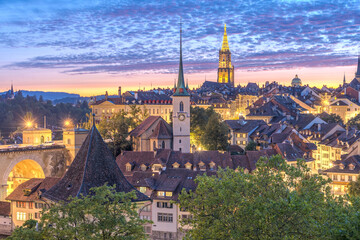 Bern, Switzerland Old Town at Dusk 1997