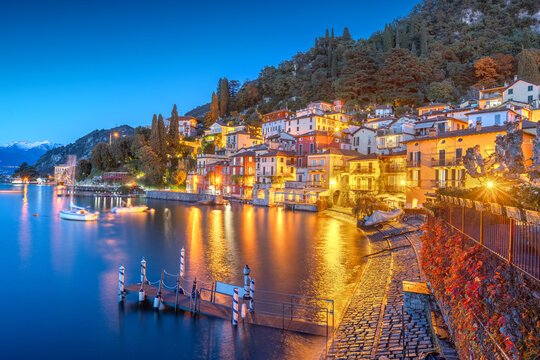 Varenna, Italy on Lake Como at Night 1971