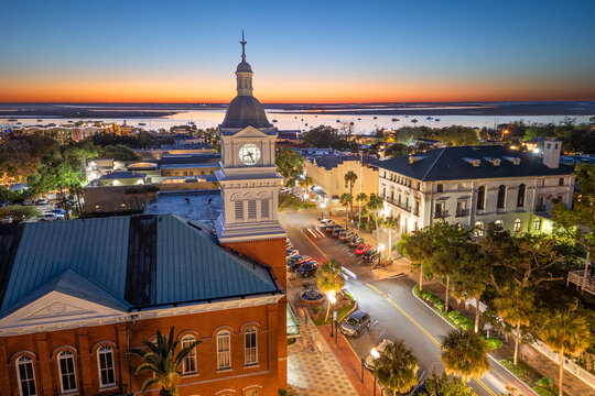 Fernandina Beach, Florida, USA Downtown Cityscape 1981