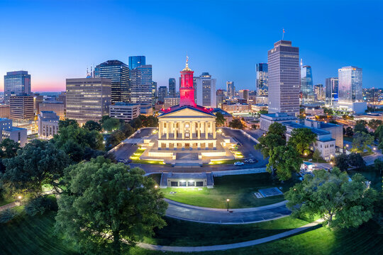 Nashville, Tennessee, USA Skyline at Blue Hour 1977