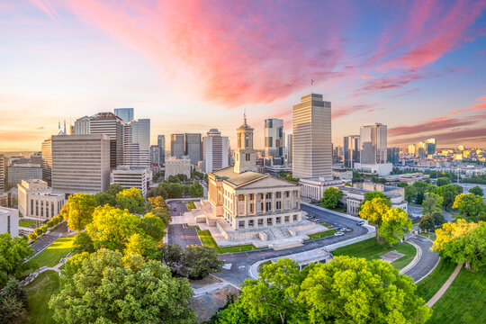 Fototapeta Nashville, Tennessee, USA at Dawn 1974