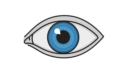 Blue Eye Iris Pupil White Sclera Black Background Graphic image