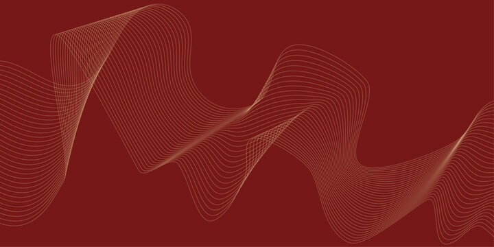 Dynamic Abstract Flowing Wave Layered Line Art Background in redis color