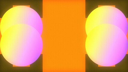 Retro Neon Abstract Spheres Background Graphic