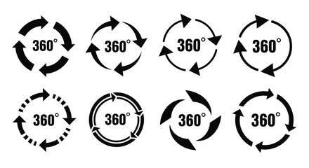 Obraz premium Circular arrows representing a full rotation or 360 degree view