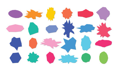 Torn Paper Frame Set Colorful Text Box Design Element