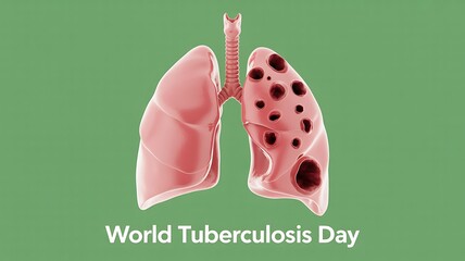 Human lungs illustration for world tuberculosis day awareness