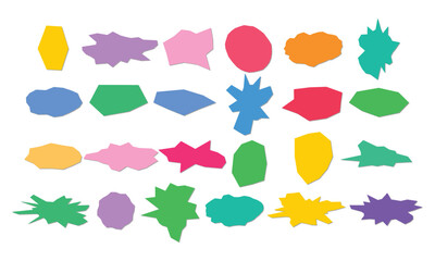 Torn paper frames set colorful textbox designs for scrapbooking