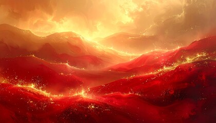 A Christmas abstract with soft red-gold gradients, diffused sparkles, warm ambient glow and smooth atmospheric depth.
