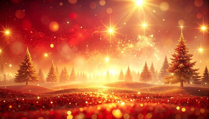 A Christmas abstract with soft red-gold gradients, diffused sparkles, warm ambient glow and smooth atmospheric depth.
