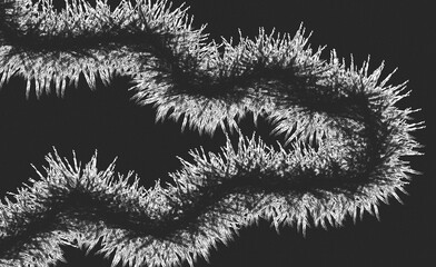 Black and white abstract frost texture art, icy crystal pattern background