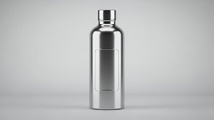 Isolated metal bottle on a plain background studio