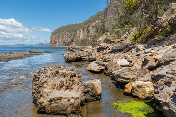 View of Alam track cliffs which run from Taroona to Kingston