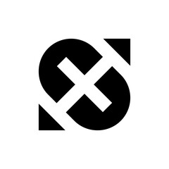 Letter SX with arrow logo design