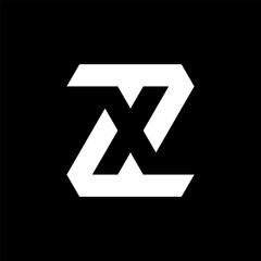 Letter ZX minimal negative space logo