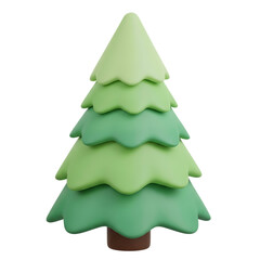 Stylized Cartoon Christmas Tree Illustration in Green