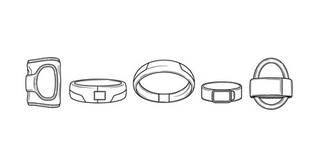 Collection of minimalist black and white ring designs