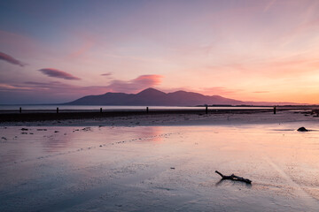 Serene Sunset Over Quiet Beach, Newcastle, Northern Ireland, UK