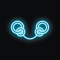 Abstract neon blue interlocking circles glowing on black background, creating a sense of connection and unity