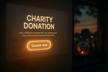 A charity donation interface for the concept of helping the underprivileged.