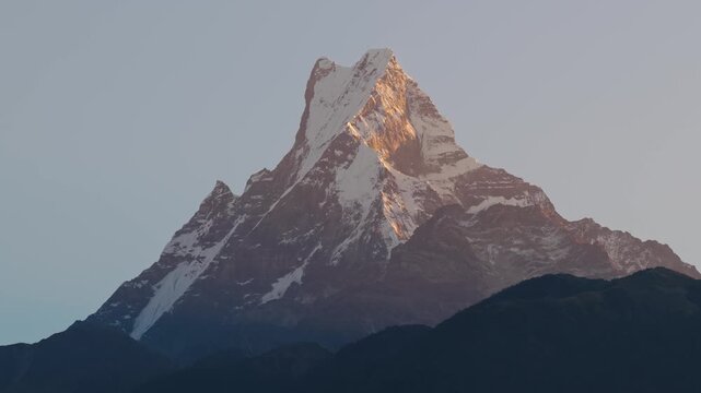 Aerial view of Machapuchare mountain, Nepal.