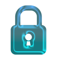 Glowing blue padlock icon on a black background symbolizing security and privacy