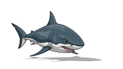 Fototapeta premium Cartoon Shark Clipart – Cute Ocean Predator Illustration