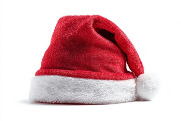 Festive Christmas Santa hat isolated on white background